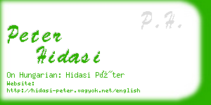 peter hidasi business card